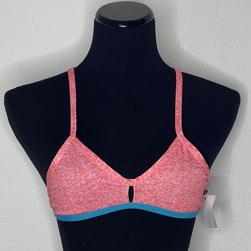 Jolyn Vent Bikini Top Only Red Teal Trim Large New With Tags‎